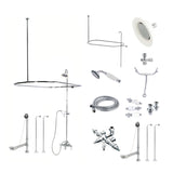 Vintage CCK3141HCPL Three-Handle 2-Hole Tub Wall Mount Clawfoot Tub Faucet Package with Shower Enclosure, Polished Chrome