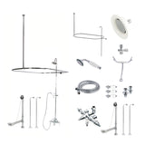 Vintage CCK3141PL Three-Handle 2-Hole Tub Wall Mount Clawfoot Tub Faucet Package with Shower Enclosure, Polished Chrome