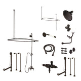 Vintage CCK3145AL Three-Handle 2-Hole Tub Wall Mount Clawfoot Tub Faucet Package with Shower Enclosure, Oil Rubbed Bronze