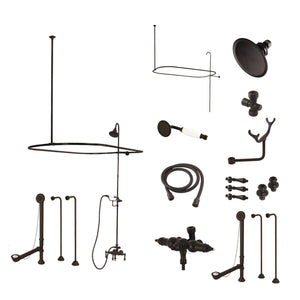 Vintage CCK3145AL Three-Handle 2-Hole Tub Wall Mount Clawfoot Tub Faucet Package with Shower Enclosure, Oil Rubbed Bronze