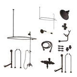 Vintage CCK3185AL Three-Handle 2-Hole Tub Wall Mount Clawfoot Tub Faucet Package with Shower Enclosure, Oil Rubbed Bronze