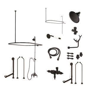 Vintage CCK3185AL Three-Handle 2-Hole Tub Wall Mount Clawfoot Tub Faucet Package with Shower Enclosure, Oil Rubbed Bronze