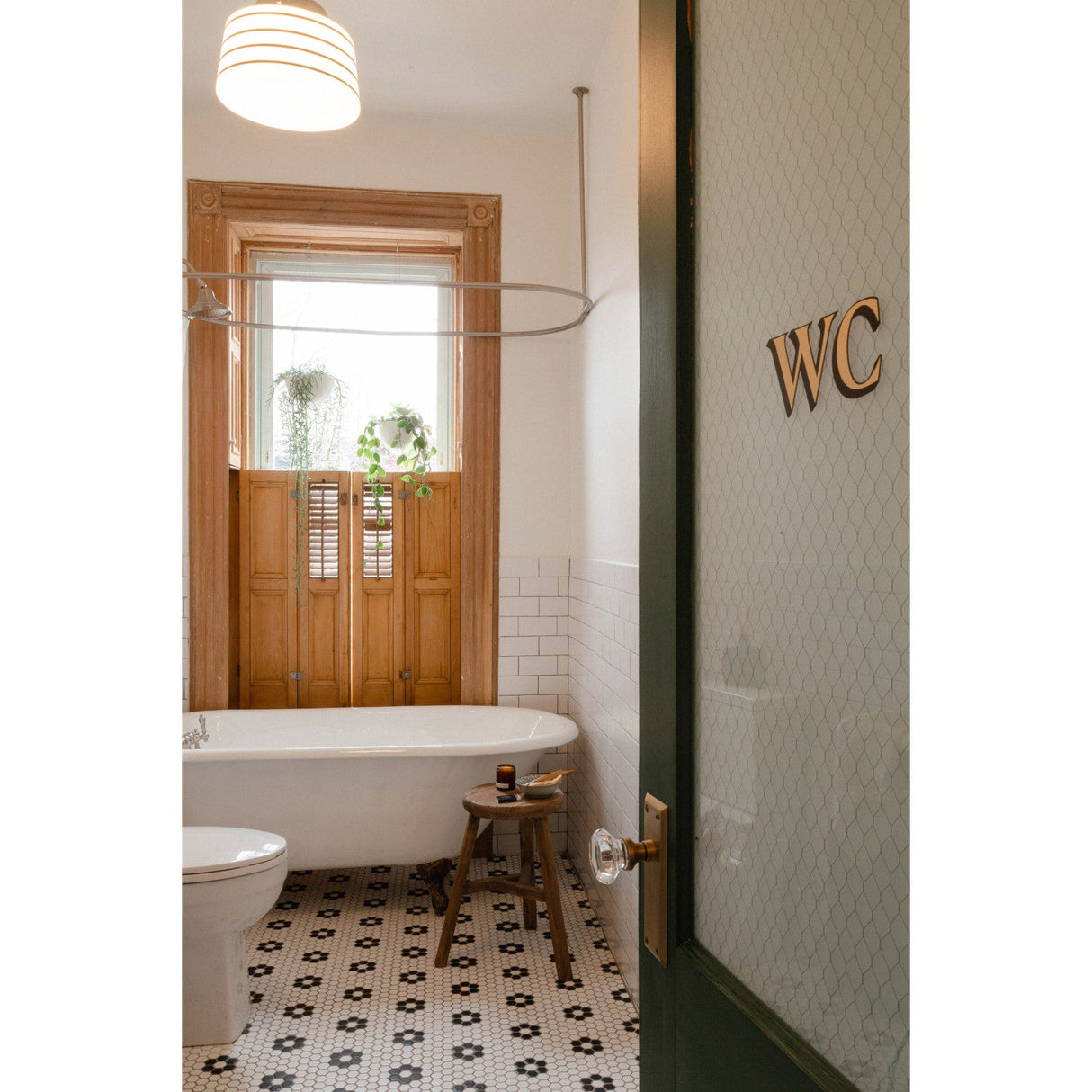 Vintage CCK3188AL Three-Handle 2-Hole Tub Wall Mount Clawfoot Tub Faucet Package with Shower Enclosure, Brushed Nickel