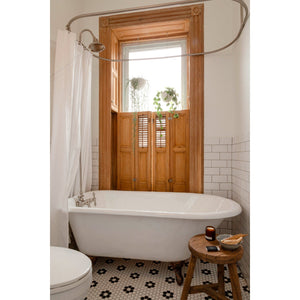 Vintage CCK3188AL Three-Handle 2-Hole Tub Wall Mount Clawfoot Tub Faucet Package with Shower Enclosure, Brushed Nickel