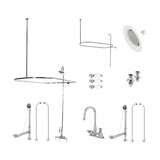 Vintage CCK4181PL Three-Handle 2-Hole Tub Wall Mount Clawfoot Tub Faucet Package with Shower Enclosure, Polished Chrome
