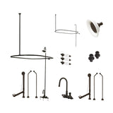 Vintage CCK4185PL Three-Handle 2-Hole Tub Wall Mount Clawfoot Tub Faucet Package with Shower Enclosure, Oil Rubbed Bronze