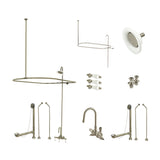 Vintage CCK4188PL Three-Handle 2-Hole Tub Wall Mount Clawfoot Tub Faucet Package with Shower Enclosure, Brushed Nickel