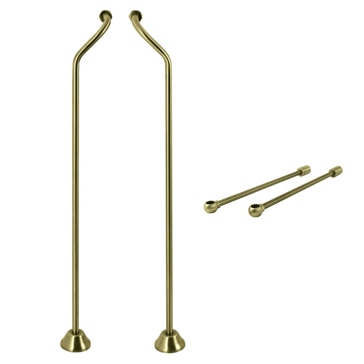 Vintage CCK473 Double Offset Supply Line with Wall Bracket Combo, Antique Brass