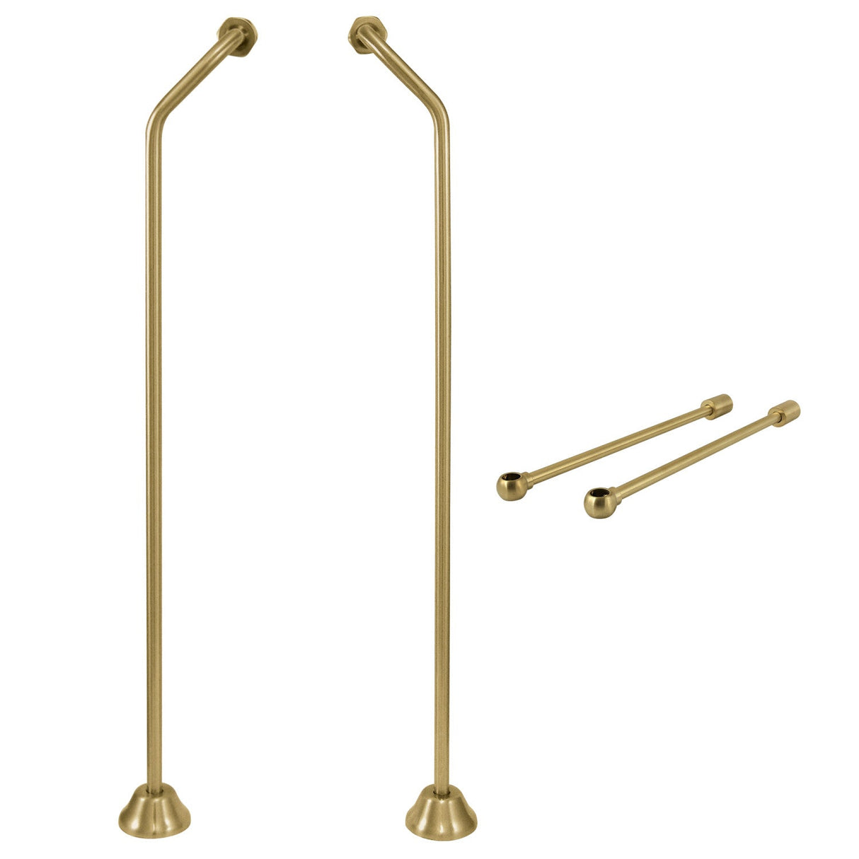 Vintage CCK477 Double Offset Supply Line with Wall Bracket Combo, Brushed Brass