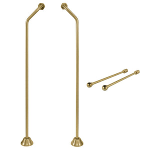 Vintage CCK477 Double Offset Supply Line with Wall Bracket Combo, Brushed Brass