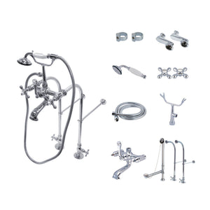 Vintage CCK5101AX Two-Handle 2-Hole Freestanding Clawfoot Tub Faucet Package with Supply Line, Polished Chrome