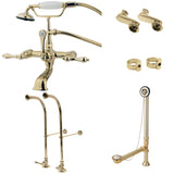 Vintage CCK5102AL Two-Handle 2-Hole Freestanding Clawfoot Tub Faucet Package with Supply Line, Polished Brass