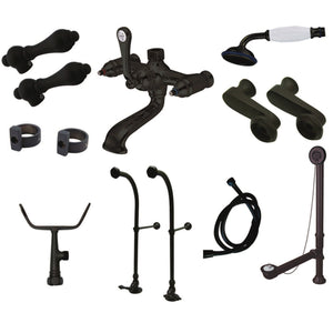 Vintage CCK5105AL Two-Handle 2-Hole Freestanding Clawfoot Tub Faucet Package with Supply Line, Oil Rubbed Bronze