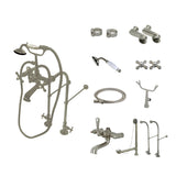 Vintage CCK5108AX Two-Handle 2-Hole Freestanding Clawfoot Tub Faucet Package with Supply Line, Brushed Nickel