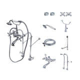 Vintage CCK5171AX Two-Handle 2-Hole Freestanding Clawfoot Tub Faucet Package with Supply Line, Polished Chrome