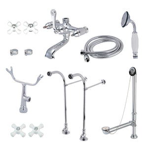 Vintage CCK5171PX Freestanding Clawfoot Tub Faucet Package with Supply Line, Polished Chrome