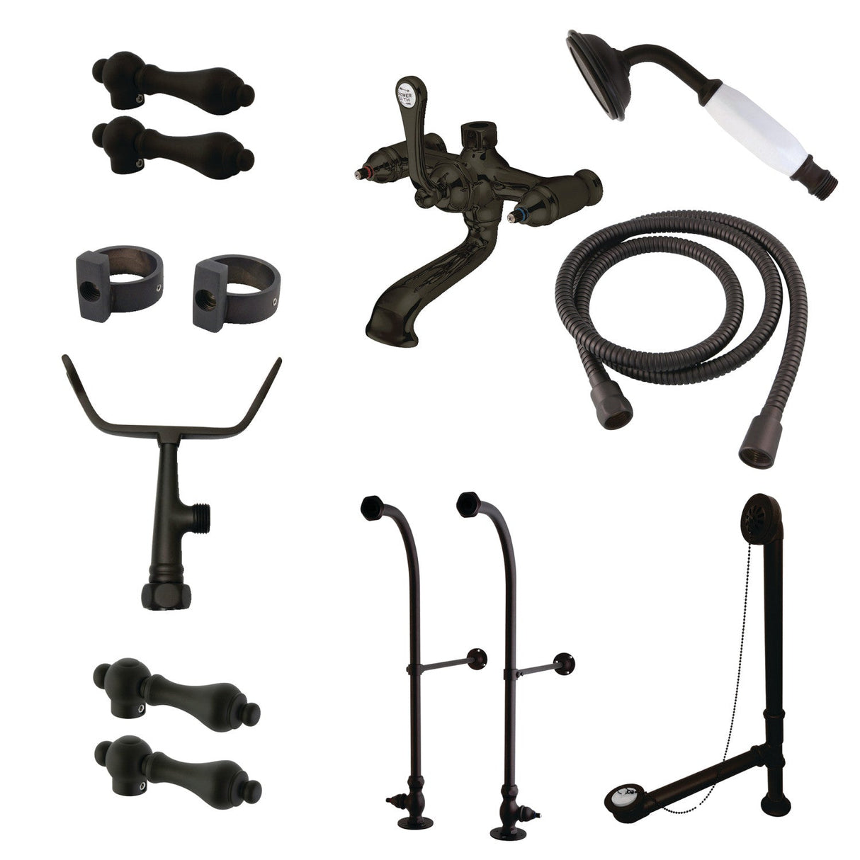 Vintage CCK5175AL Freestanding Clawfoot Tub Faucet Package with Supply Line, Oil Rubbed Bronze