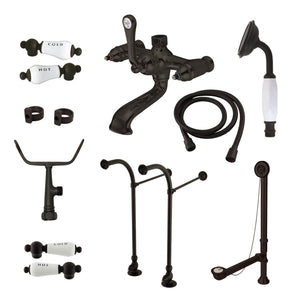 Vintage CCK5175CPL Freestanding Clawfoot Tub Faucet Package with Supply Line, Oil Rubbed Bronze