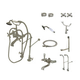 Vintage CCK5178AX Two-Handle 2-Hole Freestanding Clawfoot Tub Faucet Package with Supply Line, Brushed Nickel