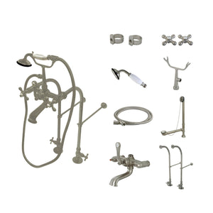 Vintage CCK5178AX Two-Handle 2-Hole Freestanding Clawfoot Tub Faucet Package with Supply Line, Brushed Nickel