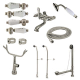 Vintage CCK5178CPL Freestanding Clawfoot Tub Faucet Package with Supply Line, Brushed Nickel