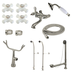 Vintage CCK5178PX Freestanding Clawfoot Tub Faucet Package with Supply Line, Brushed Nickel