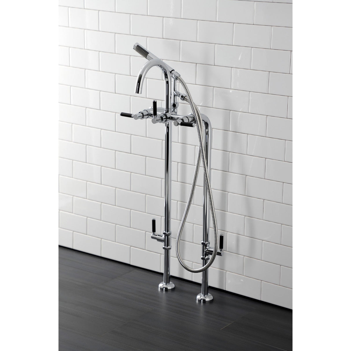 Concord CCK8101DKL Freestanding Tub Faucet with Supply Line and Stop Valve, Polished Chrome
