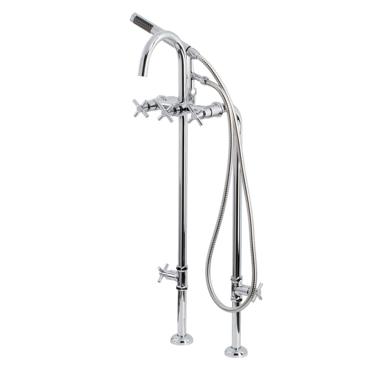 Concord CCK8101DX Freestanding Tub Faucet with Supply Line and Stop Valve, Polished Chrome