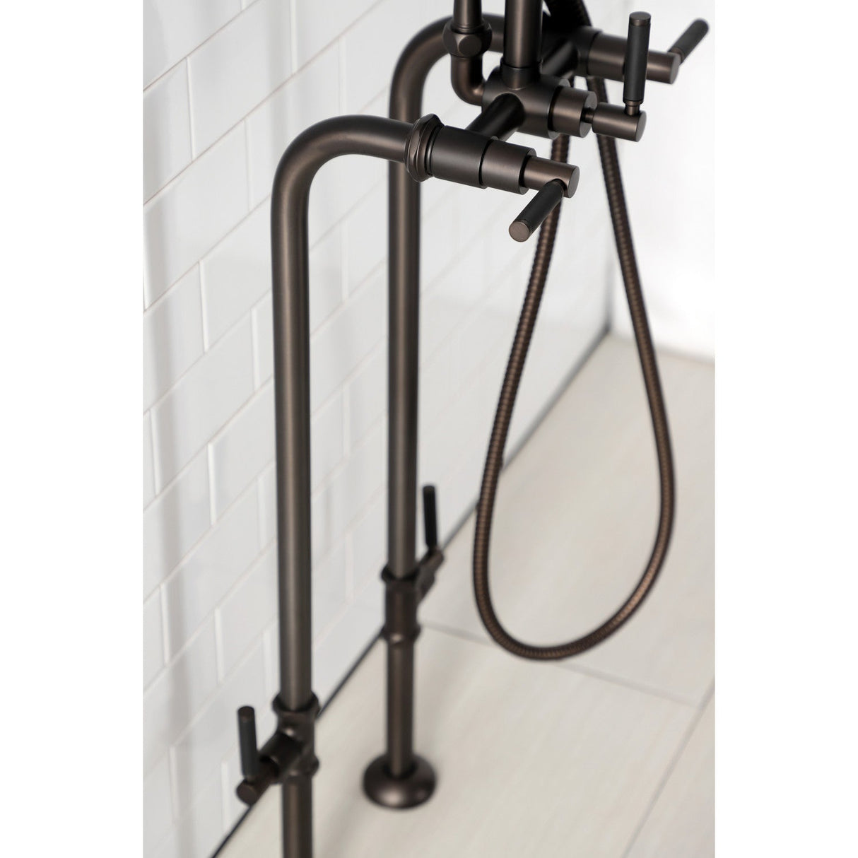 Concord CCK8105DKL Freestanding Tub Faucet with Supply Line and Stop Valve, Oil Rubbed Bronze