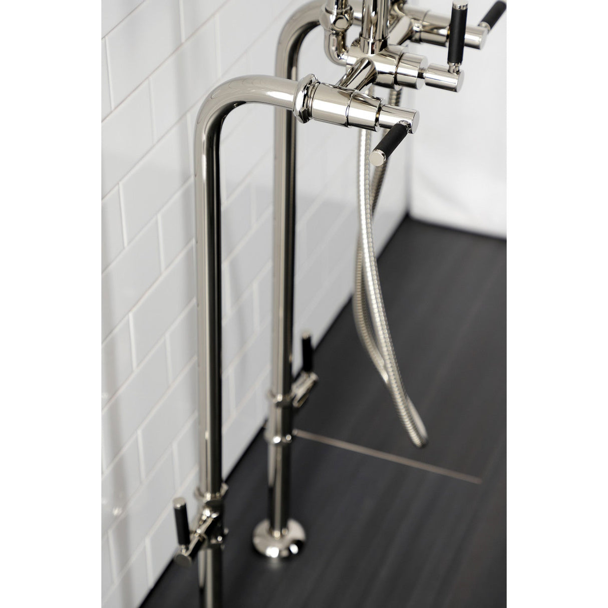 Concord CCK8106DKL Freestanding Tub Faucet with Supply Line and Stop Valve, Polished Nickel