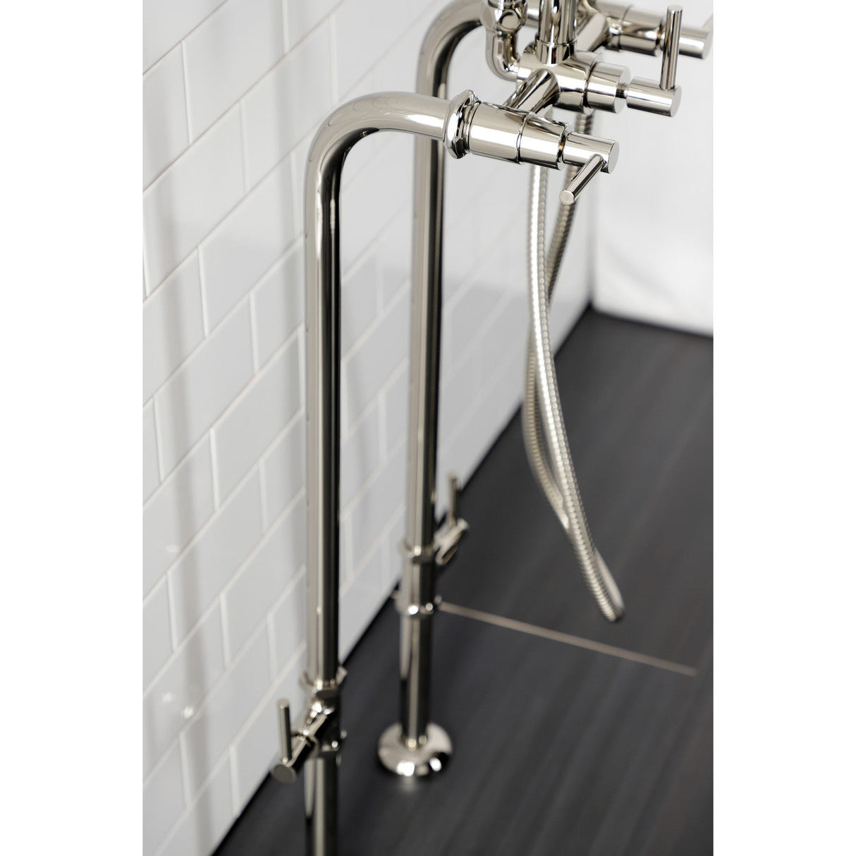 Concord CCK8106DL Freestanding Tub Faucet with Supply Line and Stop Valve, Polished Nickel