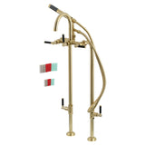 Concord CCK8107DKL Freestanding Tub Faucet with Supply Line and Stop Valve, Brushed Brass