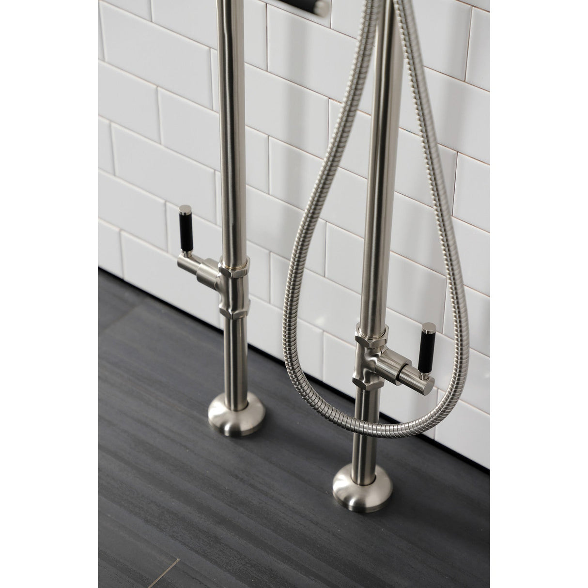 Concord CCK8108DKL Freestanding Tub Faucet with Supply Line and Stop Valve, Brushed Nickel