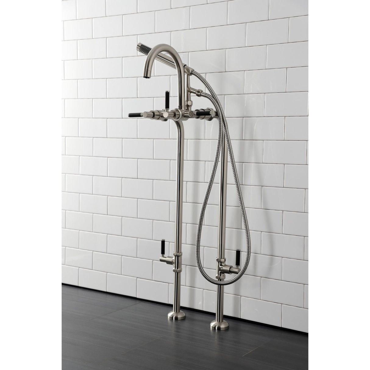 Concord CCK8108DKL Freestanding Tub Faucet with Supply Line and Stop Valve, Brushed Nickel