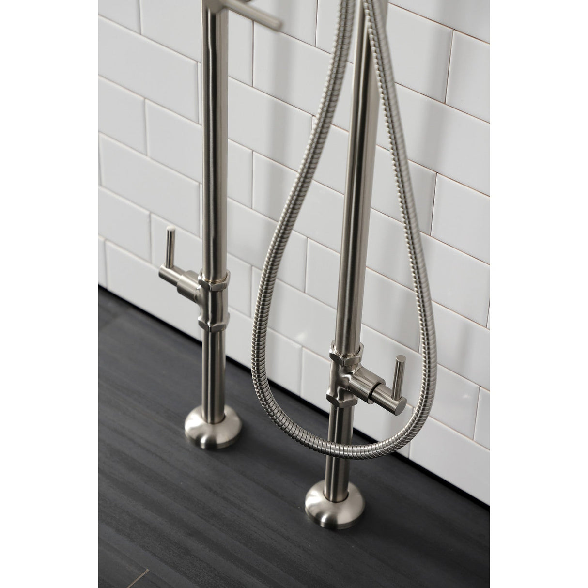 Concord CCK8108DL Freestanding Tub Faucet with Supply Line and Stop Valve, Brushed Nickel