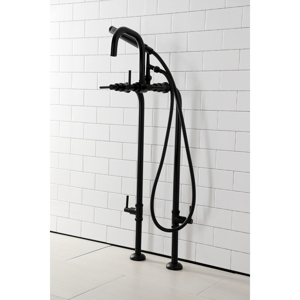 Concord CCK8400DL Freestanding Tub Faucet with Supply Line and Stop Valve, Matte Black