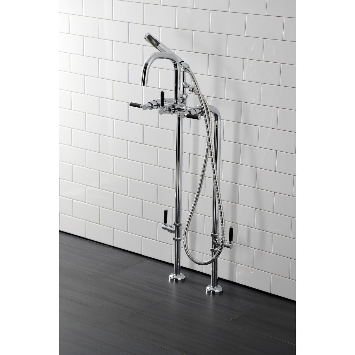 Concord CCK8401DKL Freestanding Tub Faucet with Supply Line and Stop Valve, Polished Chrome