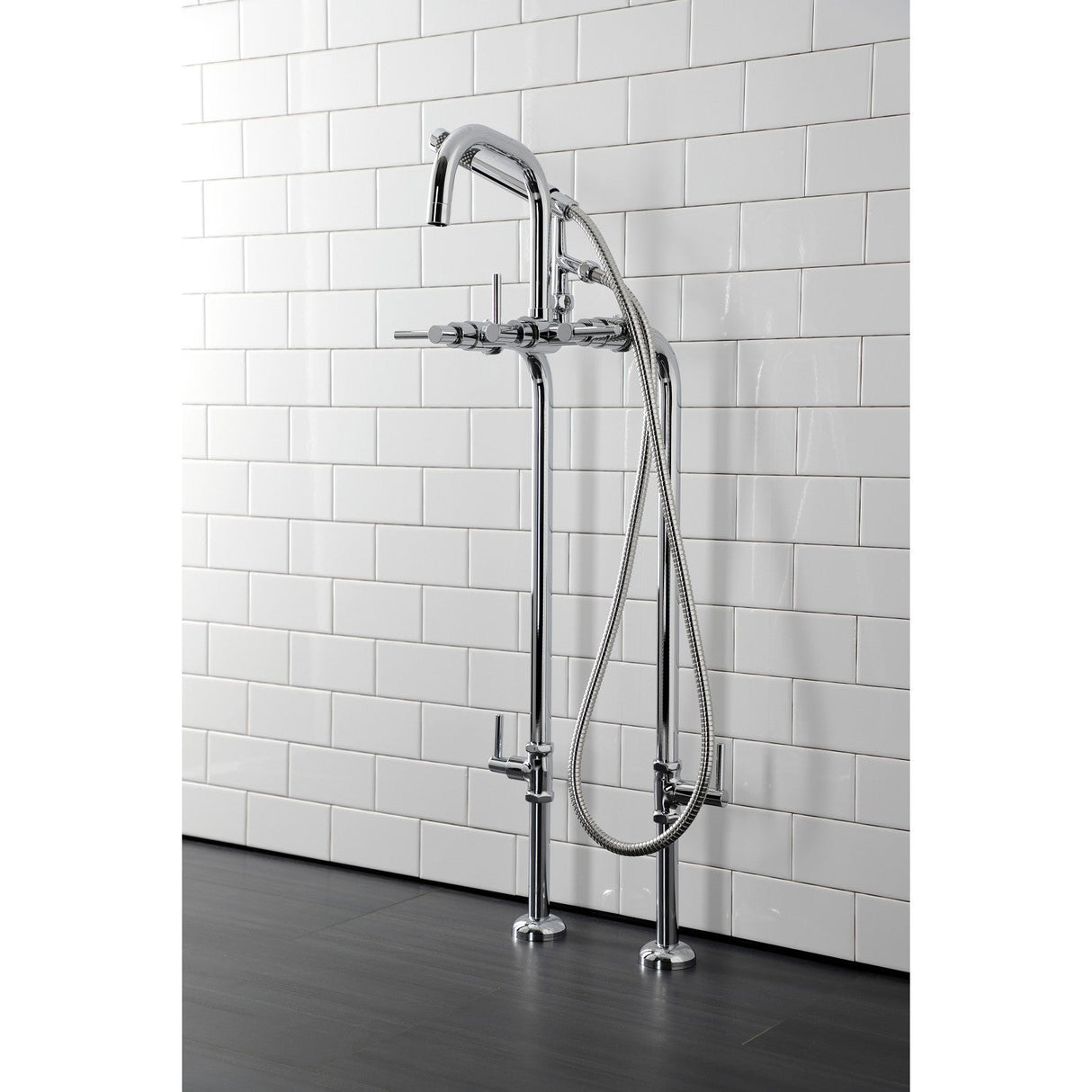 Concord CCK8401DL Freestanding Tub Faucet with Supply Line and Stop Valve, Polished Chrome