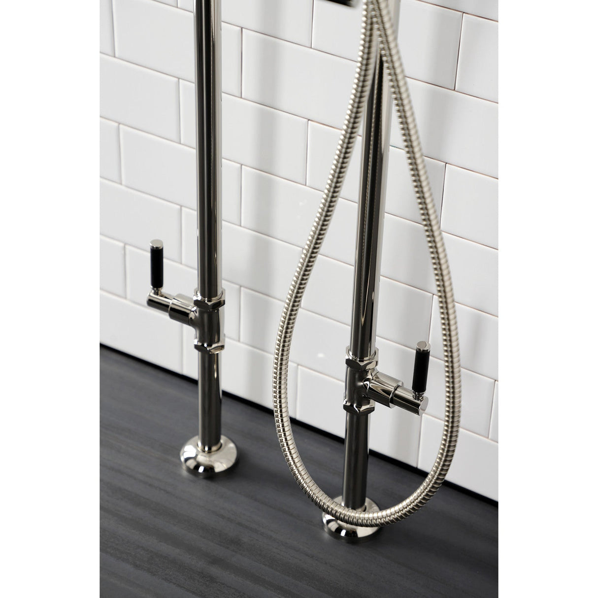 Concord CCK8406DKL Freestanding Tub Faucet with Supply Line and Stop Valve, Polished Nickel