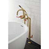 Concord CCK8407DKL Freestanding Tub Faucet with Supply Line and Stop Valve, Brushed Brass