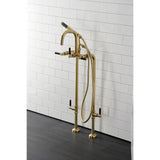 Concord CCK8407DKL Freestanding Tub Faucet with Supply Line and Stop Valve, Brushed Brass