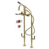 Concord CCK8407DKL Freestanding Tub Faucet with Supply Line and Stop Valve, Brushed Brass