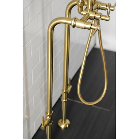 Concord CCK8407DL Freestanding Tub Faucet with Supply Line and Stop Valve, Brushed Brass