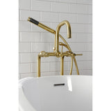 Concord CCK8407DL Freestanding Tub Faucet with Supply Line and Stop Valve, Brushed Brass