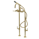 Concord CCK8407DL Freestanding Tub Faucet with Supply Line and Stop Valve, Brushed Brass