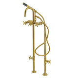 Concord CCK8407DX Freestanding Tub Faucet with Supply Line and Stop Valve, Brushed Brass