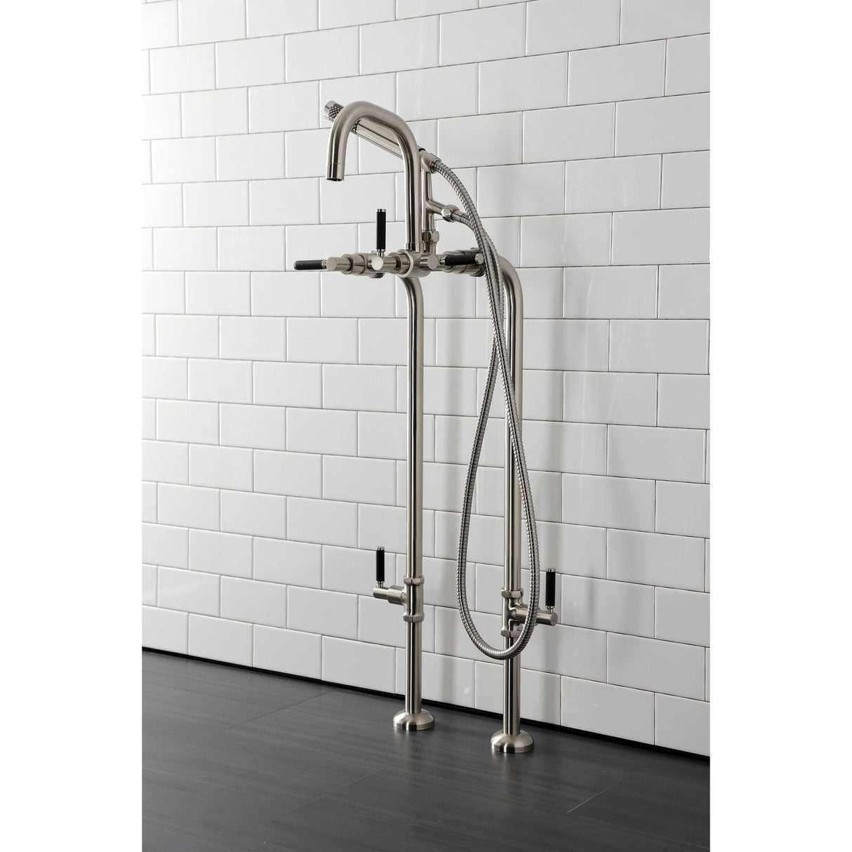 Concord CCK8408DKL Freestanding Tub Faucet with Supply Line and Stop Valve, Brushed Nickel