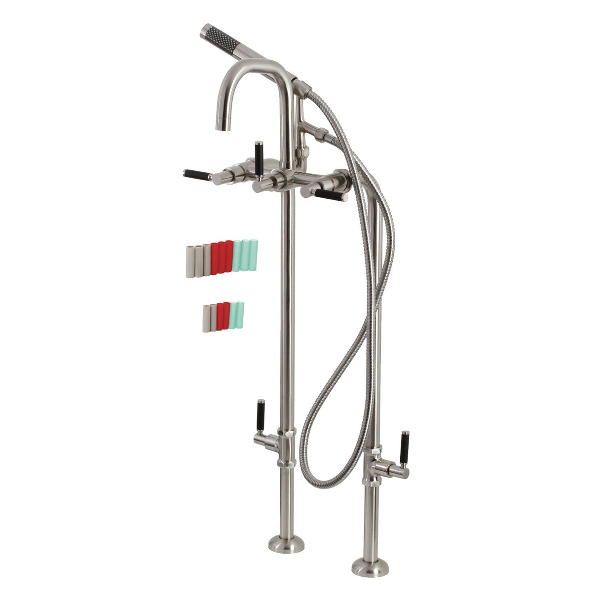 Concord CCK8408DKL Freestanding Tub Faucet with Supply Line and Stop Valve, Brushed Nickel