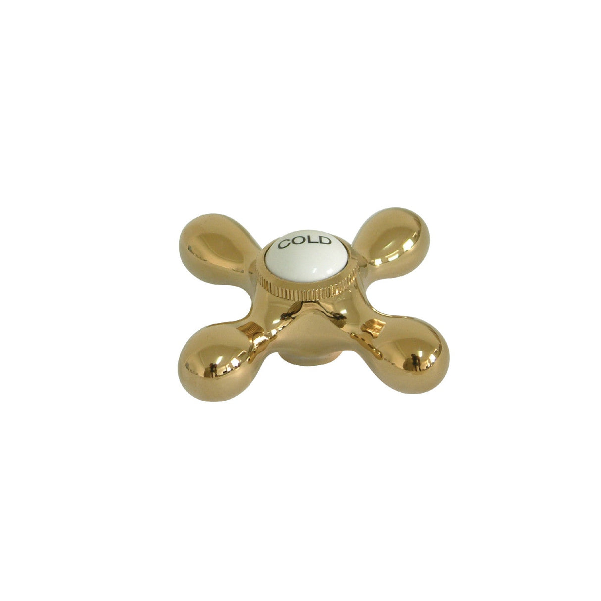 Vintage CCMX2C Cold Brass Cross Handle, Polished Brass