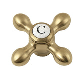 CCMX7CSC Cold Brass Cross Handle, Brushed Brass